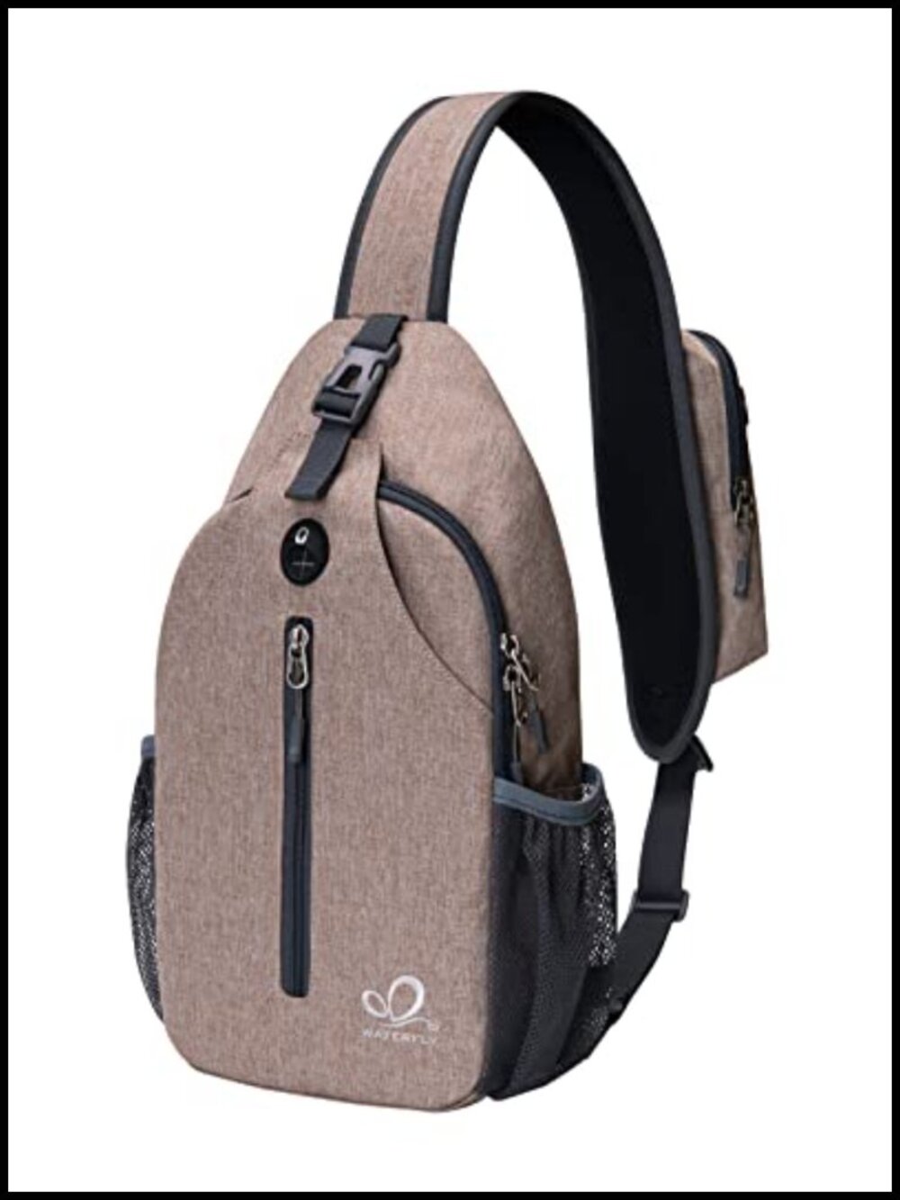 WATERFLY Crossbody Sling Backpack Polyester Travel Hiking Daypack